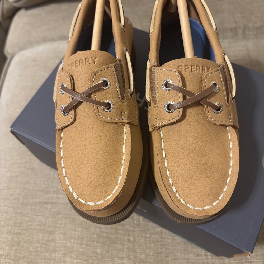 Sperry Kids Tan Moccasins